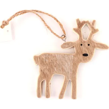 Vánoční dekorace Dřevěná dekorace - sob / stromek Dřevo - sob/strom: 2. Sob malý (11,8 x 11 x 0,8 cm)