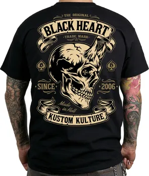 Pánské tričko Black Heart Devil Skull černé