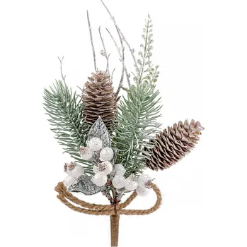 umělá květina Větvička bobule 41cm zelená/bílá (846751)