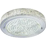 Searchlight 2714CC LED stropní svítidlo Flush 1x24W | 1608lm | 4000K - křišťál, chrom + STOLNÍ OTOČNÝ VENTILÁTOR BERGEN - NASTAVITELNÝ, BÍLÝ