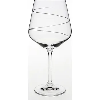 Sklenice Bohemia Crystal - broušené skleničky na víno Sandra Spirála (570 ml, 6 ks)