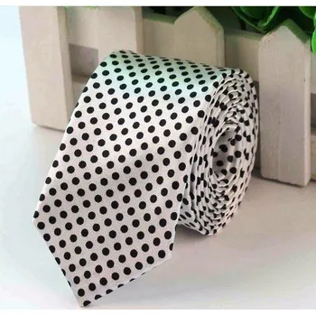 Kravata KRAVATA BÍLÁ ČERNÝ PUNTÍK