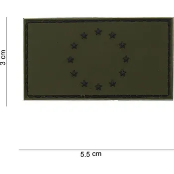 Nášivka Gumová nášivka 101 Inc vlajka EU (Evropská unie) - olivová