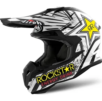 Helma na motorku Airoh Terminator Open Vision Rockstar černá/bílá