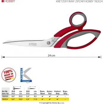 Krejčovské nůžky Nůžky KRETZER FINNY ZIPZAP/HOBBY 782024