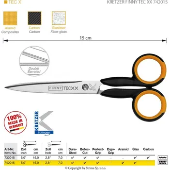 Krejčovské nůžky Nůžky KRETZER FINNY TEC XX 742015