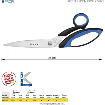 Krejčovské nůžky Nůžky KRETZER FINNY PROFI 772025