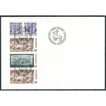 Poštovní známka Švédská pošta (1971) FDC 717 - 720 - Švédsko - Kamenné umění z provincie Gotland