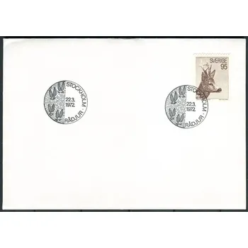 Poštovní známka Švédská pošta (1972) FDC 751 - Švédsko - srnec