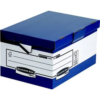 Nábytek Archivní kontejner, kartonový, ergonomický úchyt, otevírání víka nahoru, "BANKERS BOX®
