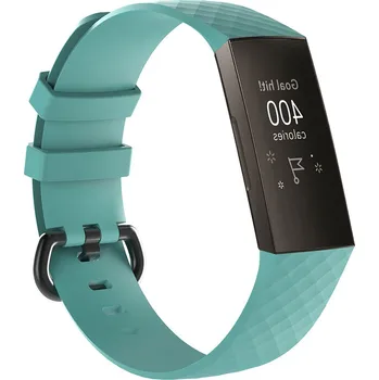 Příslušenství k chytrým hodinkám eses Silikonový řemínek pro Fitbit Charge 3 a 4 - Velikost L, tyrkysový