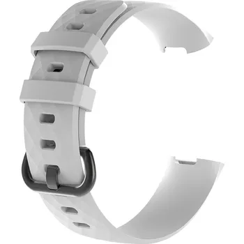 Příslušenství k chytrým hodinkám eses Silikonový řemínek pro Fitbit Charge 3 a 4 - Velikost L, bílý