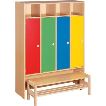 Šatní skříň Šatna bez zámků s lavičkou