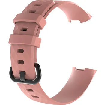 Příslušenství k chytrým hodinkám eses Silikonový řemínek pro Fitbit Charge 3 a 4 - Velikost L, růžový