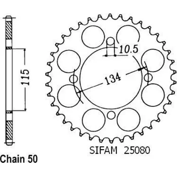 Řetězová sada pro motocykl Sifam Rozeta pro Cagiva 25080CZ46