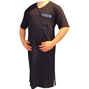 Pánská noční košile xcena Pánská košile modrá jednobarevná kr. rukáv Velikost: XL