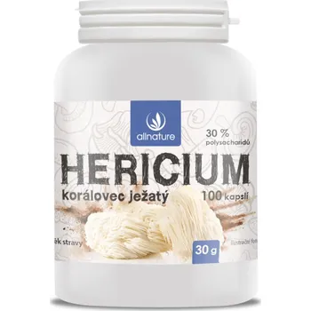 Přírodní produkt Allnature Hericium Korálovec ježatý 100 cps.