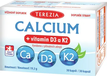 Terezia Company Calcium + vitamin D3 a K2 30 cps.