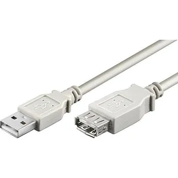 Elektrická zásuvka VCOM Kabel USB 2.0 USB A zásuvka,USB A vidlice niklovaný 5m šedá
