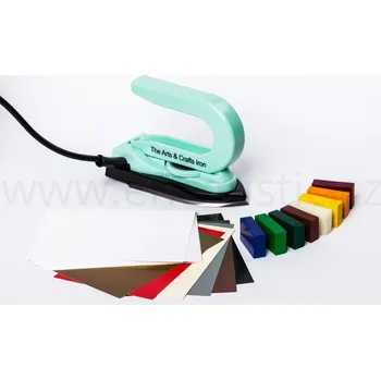 Žehlička Sada enkaustická žehlička, vosky a papíry - MODRÁ žehlička, vosky a papíry