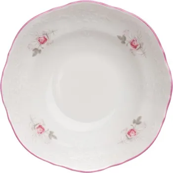 Thun 1794 Miska na müsli, 16 cm, český porcelán, Bernadotte, růže, růžový proužek, Thun