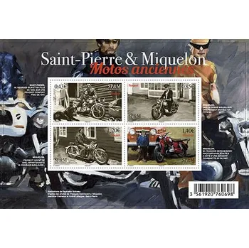 Poštovní známka Post France (2017) MiNr. 1278 - 1281 ** - Saint Pierre a Miquelon - BLOCK 30 - Staré motocykly