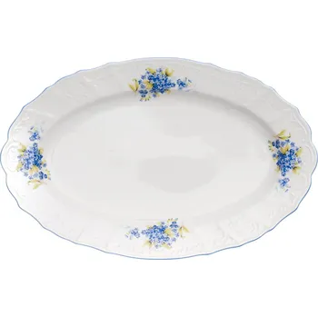 Thun 1794 Mísa oválná, 39 cm, český porcelán, Bernadotte, pomněnky, Thun