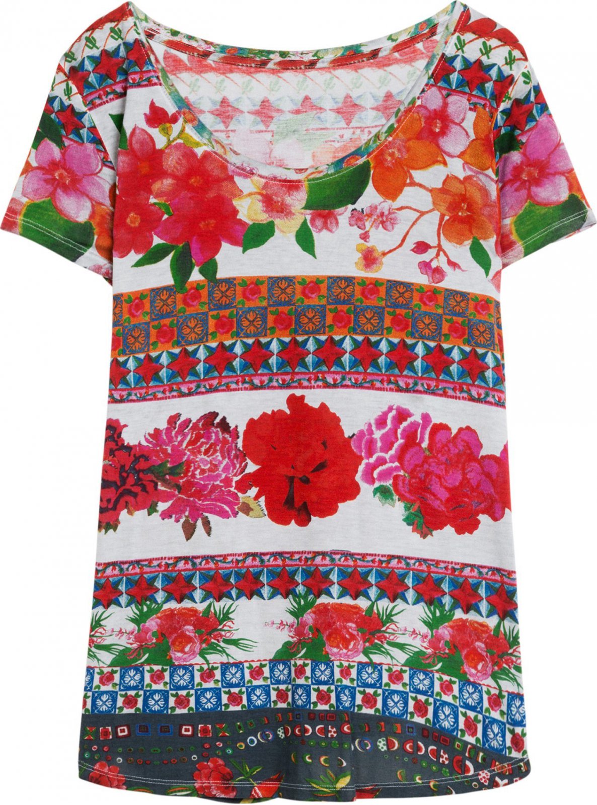 Desigual TS Clementine T-Shirt Donna Con Ricami E Motivo Paisley - Originale E Colorata - 4