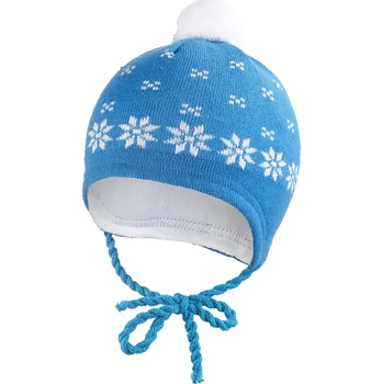Čepice Little Angel Čepice pletená zavazovací norský vzor Outlast® - doprodej Barva: modrá, Velikost: 3 (42-44 cm)