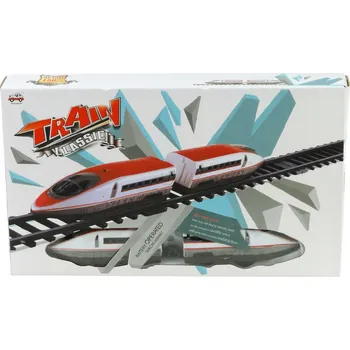 Vláček a vláčkodráha Vlak Rychlovlak plastový na baterie 2 vagóny set s příslušenstvím v krabici kruhová t