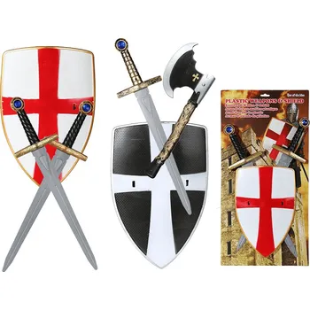 Dětská zbraň Plastový meč, štít a sekyra