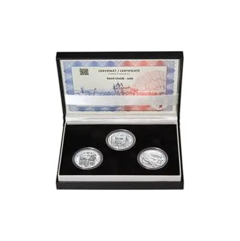 KAMIL LHOTÁK – návrhy mince 200 Kč - sada 3x stříbro 34mm b.k.