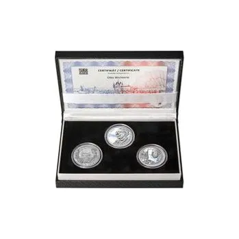 OTTO WICHTERLE – návrhy mince 200 Kč - sada 3x stříbro 34mm b.k.