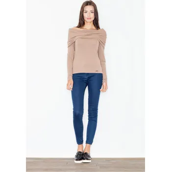 Dámská halenka Top s volnými rameny Figl M469 béžový EU velikost: S