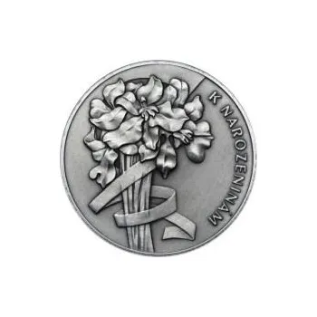 Vše nejlepší k narozeninám 50 mm stříbro patina