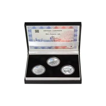 MOST V ŽAMPACHU – návrhy mince 5000 Kč sada 3x stříbro 1 Oz b.k.