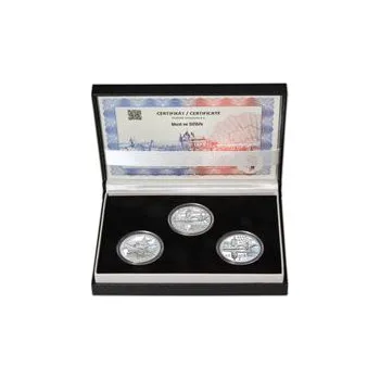 MOST VE STŘÍBŘE – návrhy mince 5000 Kč sada 3x stříbro 1 Oz patina