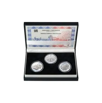 ZALOŽENÍ KLÁŠTERU ZLATÁ KORUNA – návrhy mince 200 Kč - sada 3x stříbro 34mm patina