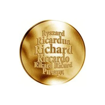 Česká jména - Richard - velká zlatá medaile 1 Oz