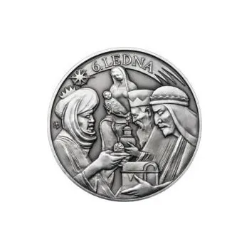 Tři králové 50 mm stříbro patina