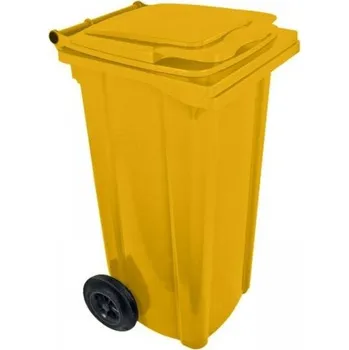 Železářství Popelnice plastová 120l s kolečky - žlutá