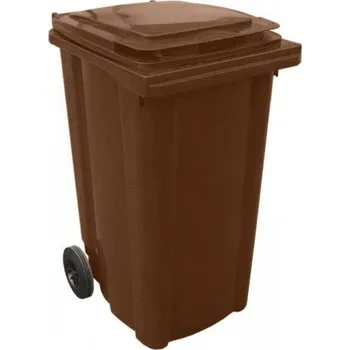 Železářství Popelnice plastová 240l s kolečky - hnědá