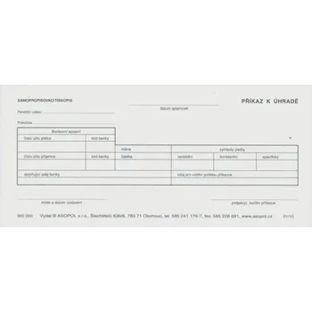 Tiskopis ASOPOL Příkaz k úhradě jednorázový