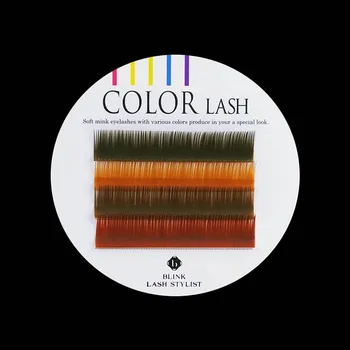 Umělé řasy BL LASHES Color MINK (4 řady) - BROWN MIX - sada hnědých řas