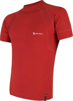 Sensor Double Face pánské triko krátký rukáv tmavě červené