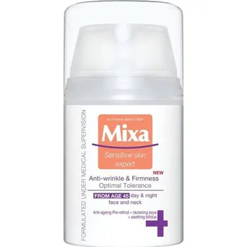 Pleťový krém Mixa Anti-Wrinkle Firmness Optimal Cream Day - Night rozzařující krém proti vráskám den/noc 45+ 50 ml 