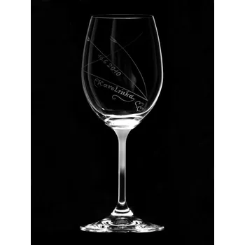 Sklenice Vínová maturitní sklenice - Thun víno ( jemný motiv a nápis )