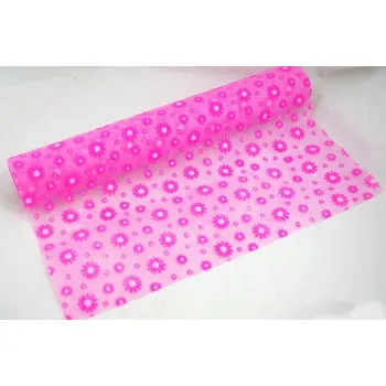 Svatební dekorace Vlizelín růžový s kopretinami 50 cm/ 10 m