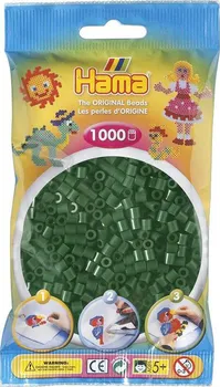 Dětské navlékací korálky Hama H207-28 Midi tmavě zelené 1000 ks