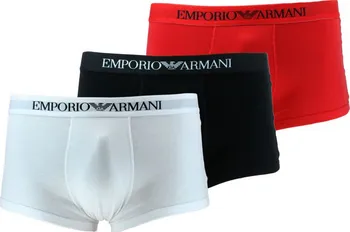 Boxerky Emporio Armani CC722 černé/bílé/červené 3 ks